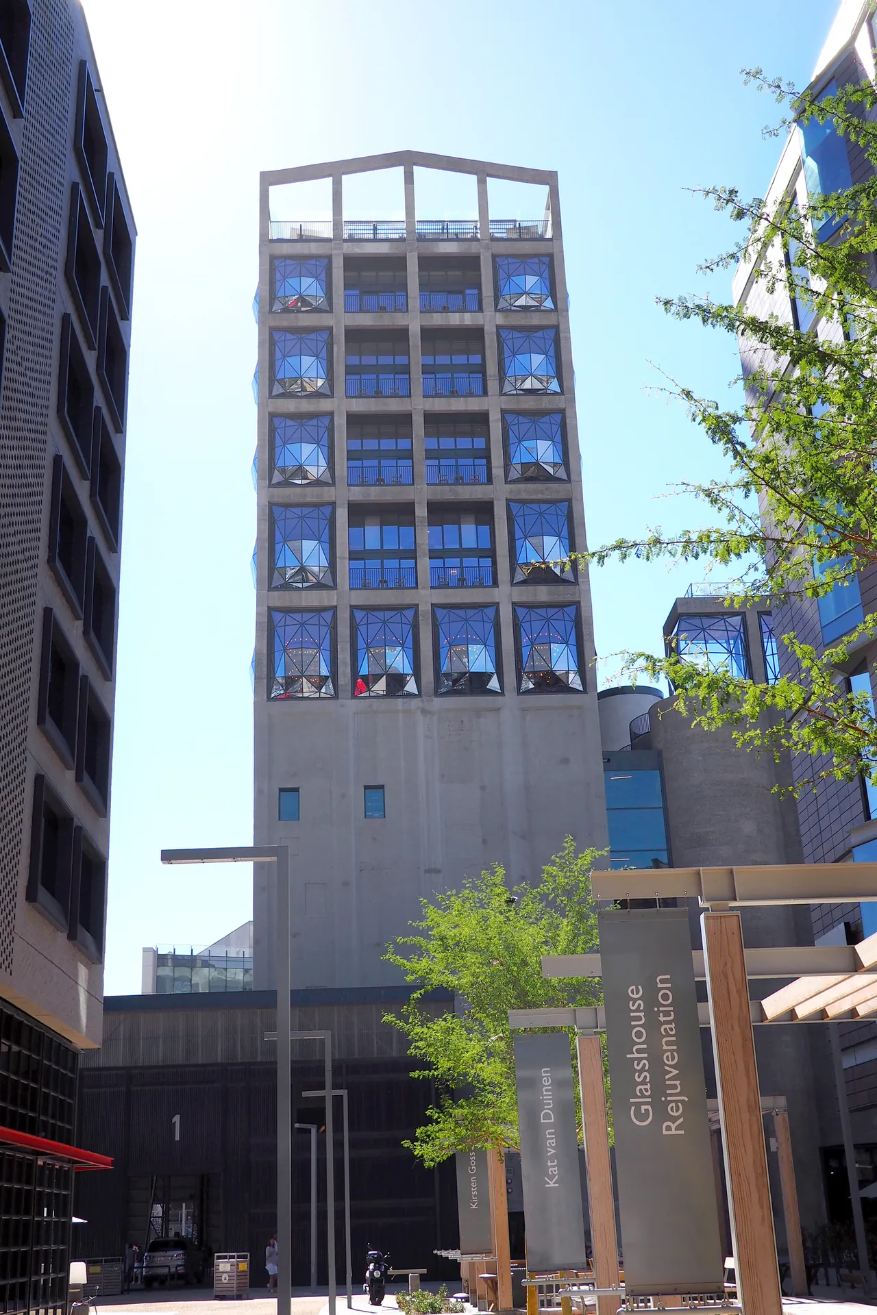 The Silo Hotel tower above the Zeitz MOCAA museum at the V&A Waterfront